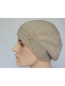 Кашемировый женский берет Loro Piana Италия Vizio 7017 бежевый фото