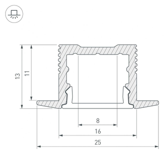 Профиль SL-SLIM-H13M-F25-2000 ANOD