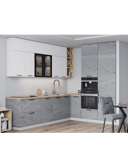 Кухня "Фенис" К9 (арт металл + белый)