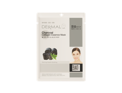 Dermal Charcoal Collagen Essence Mask / Dermal Тканевая маска с древесным углем и коллагеном (23 г)