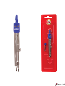 Циркуль KOH-I-NOOR, 122 мм, металлический, запасной грифель, в блистере. 210474