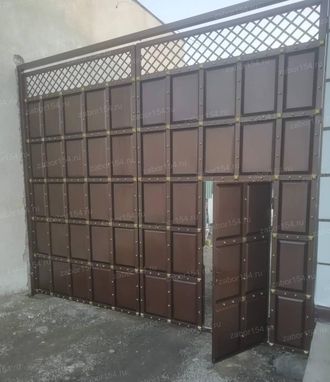 Распашные ворота "шоколадка"
