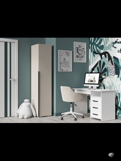 Айри ШК-001 шкаф 1 створчатый (пенал) с антресолью Кашемир