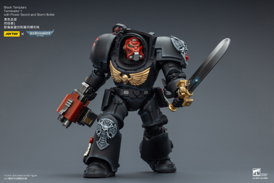 Терминатор Черных Храмовников (Warhammer 40K) - КОЛЛЕКЦИОННАЯ ФИГУРКА 1/18 Black Templars Terminator with Power Sword and Storm Bolter (JT03097) - JOYTOY