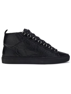 Зимние кеды Balenciaga Arena High Shiny Black Winter