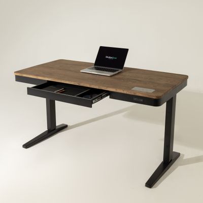 Умный стол 140×70 чёрный | массив дуба венге