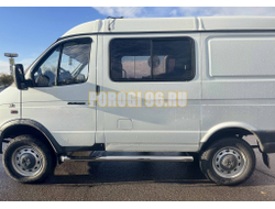 Пороги труба с проступью Папа Тюнинг d76 для ГАЗель Соболь