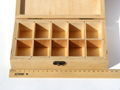 Коробка "Шкала Мооса" 10 ячеек, для набора минералов, цвет "Натура" (21*12,4*4,5 см, около 250 г) №17240