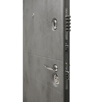 Дверь металлическая "Сударь МД-48 зеркало" Бетон серый