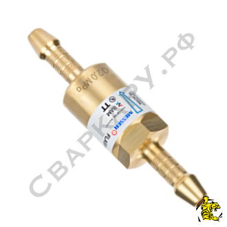 Клапан обратный огнепреградительный кислородный Messer TT91 O2 ф6.3мм - ф6.3мм для рукава 2 функции