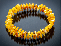 Браслет из матового янтаря, двойной , безразмерный