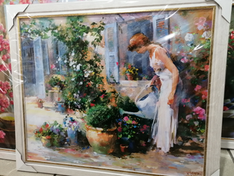 Картина в раме 50х60 см В. Хаерантс - В саду