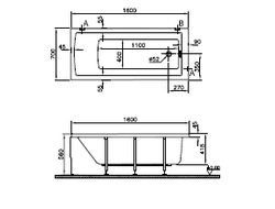 Ванна VitrA Neon, 160х70 см, 52520001000