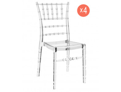 Комплект прозрачных стульев Chiavari Set 4