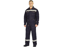 Костюм "Троя" с СОП темно-синий, куртка с полукомбинезоном