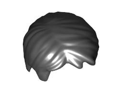 Minifigure, Hair Short Tousled with Side Part, Black (62810 / 4526110 / 4569091)