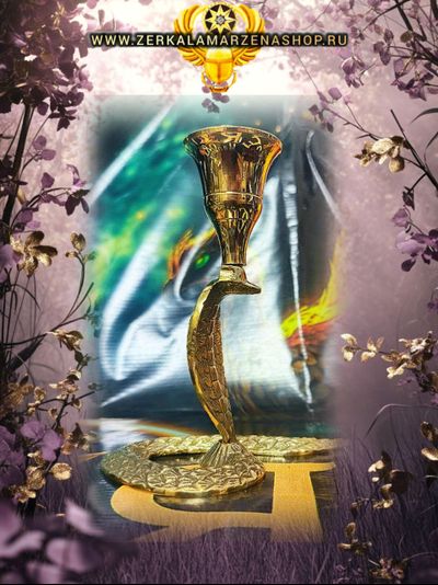 Подсвечник алтарный из латуни "Кобра".