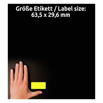 Этикетки А4 всепогодные Avery Zweckform, жёлтый полиэстер, 63.5x29.6мм, 27шт/л, L6105-20