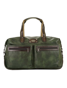 Дорожная сумка-саквояж Borsa Leila - тёмно-зелёная