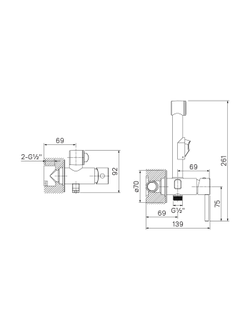 Встраиваемый смеситель с гигиеническим душем IDDIS 003SBR0i08 скрытого монтажа