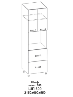Шкаф-пенал ШП 600 Крафт (Домани)