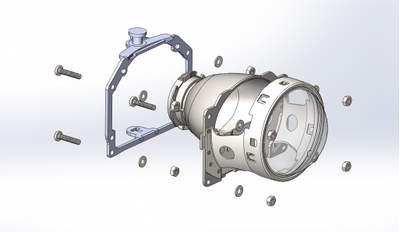 Переходные рамки для адаптивных фар Volvo XC90 под модуль Hella 3R/Hella R New (Комплект, 2шт)