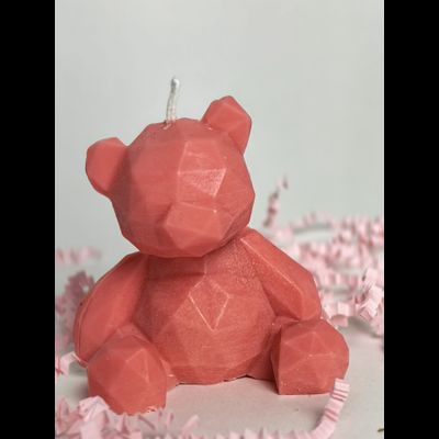 Свеча "Мишка геометрия" пастель