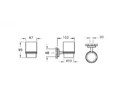 Подстаканник для зубных щеток, хром, Vitra Q-Line, A44993
