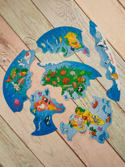 Пазл магнитный "6 континентов"