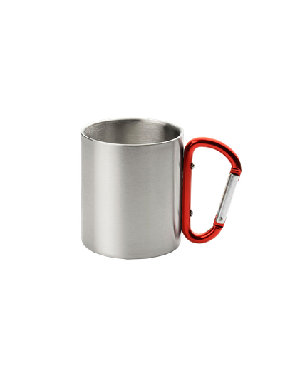 Кружка МЕТАЛЛИЧЕСКАЯ С КРАСНЫМ КАРАБИНОМ 300 мл