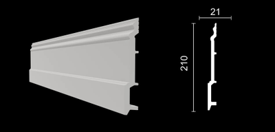 Напольный плинтус Decor-Dizayn DD725, для покраски, влагостойкий, ударопрочный, 2 метра