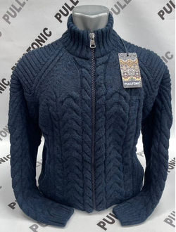 Свитер на молнии темный синий