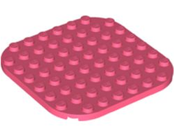 Plate, Round 8 x 8 with Rounded Corners, Coral (65140 / 6317513)