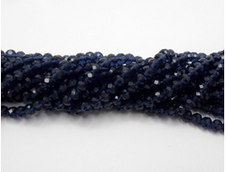 Бусины стеклянные"Рондели" 6х4 мм нить 100 шт  цвет маренго