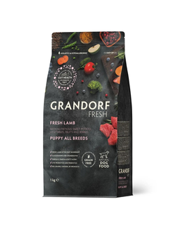 Grandorf Fresh Puppy сухой корм для щенков всех пород с ягненком и бататом, 1 кг