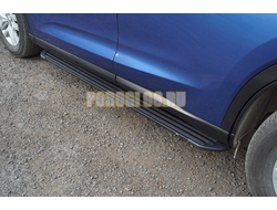 Пороги алюминиевые "Slim Line Black" 1720 мм ТСС для Gac GS5 1.5T 2WD 2020-