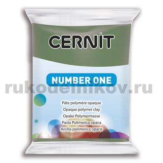 полимерная глина Cernit Number One, цвет-olive green 645 (оливковый), вес-56 грамм