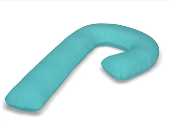 Подушка обнимашка для сна на боку формы J 280 см шарики внутри с наволочкой на молнии цвет на выбор