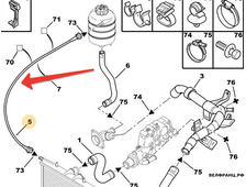 Трубка расширительного бачка Peugeot 206 оригинал 132312