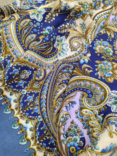 Павловопосадский платок Золотое сердце 2022-1