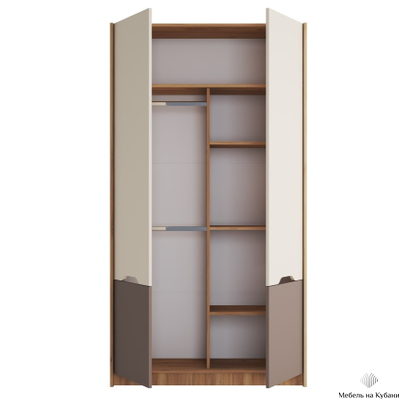 Rich Шкаф ШК-002 Дуб Крафт золотой - Миндаль/Глиняный серый