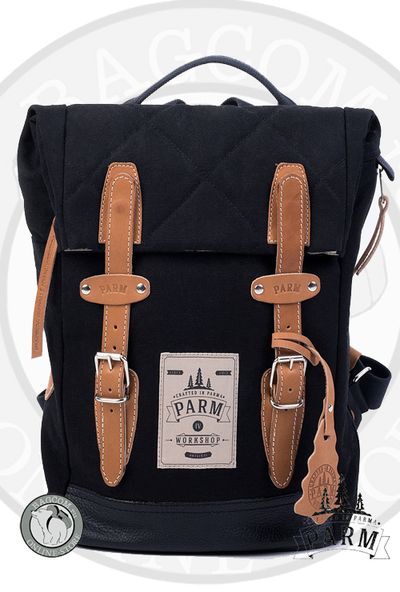 Рюкзак Parm City Travel черного цвета с натуральной кожей