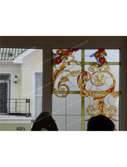 Витражная пленка, витражная пленка самоклеющаяся под заказ,пленочный витраж с классическим рисунком