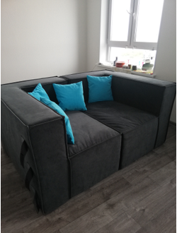 Диван бескаркасныйс240см велюр графит