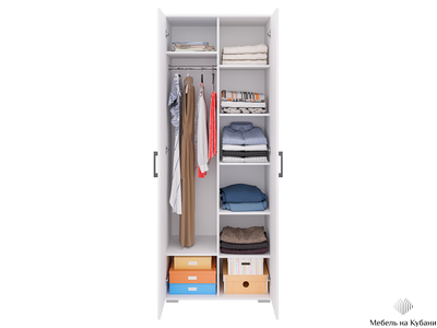 Шон-13 шкаф двухдверный распашной Белый