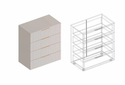 Тефия комод с 4 ящиками 800х450х930 Тефия / Софт Сантьяго