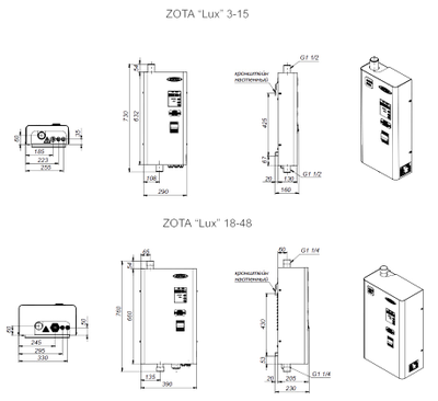 Электрический водогрейный настенный котел ZOTA-24 "Lux" (24 кВт)