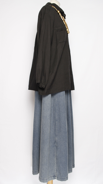 Рубашка Бохо "Муслин два кармана" хаки, малахит, графит, черная до р.54