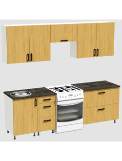 Кухня Эконом 1,8 метра (900х900) Цвет: Дуб Сонома/Дуб Сонома