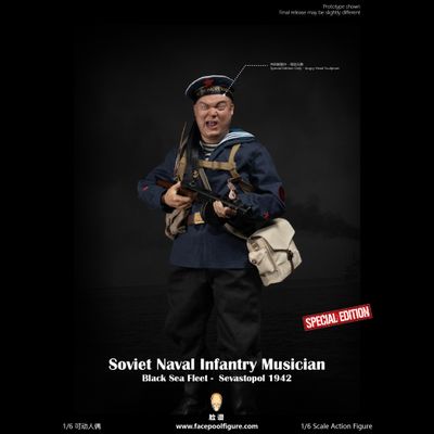 ПРЕДЗАКАЗ - Матрос Черноморского флота 1942 г - Коллекционная ФИГУРА 1/6 Soviet Naval Infantry Musician Black Sea Fleet Sevastopol 1942 (FP021B) - Facepoolfigure ?ЦЕНА: 24600 РУБ.?
